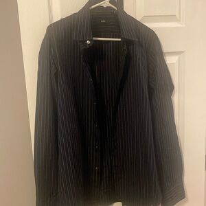 Hugo Boss 16 36/37 dark blue with silver pin stripes